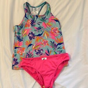 Land’s End tankini top and bikini bottom girls 8 plus